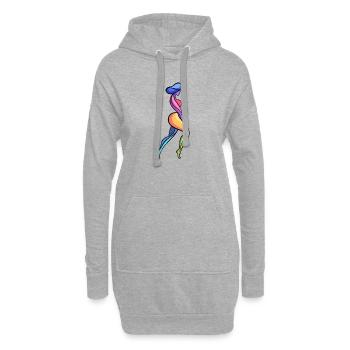 Féminité abstraite colorée - Sweat-shirt à capuche long Femme - gris chiné - Devant