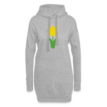 Tulip - Sweat-shirt à capuche long Femme - gris chiné - Devant