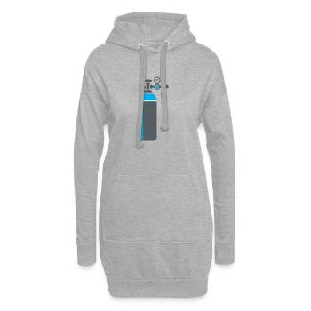 Gasflasche Schweißen Werkstatt - Hoodie-Kleid - Grau meliert - Vorne