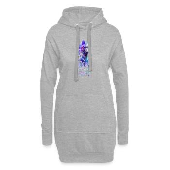 Wechse durch das Rauschen - Hoodie-Kleid - Grau meliert - Vorne