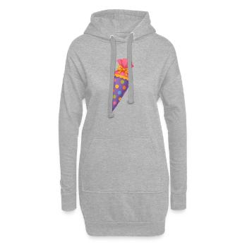 Cône coloré pour l’école le premier jour d’école - Sweat-shirt à capuche long Femme - gris chiné - Devant
