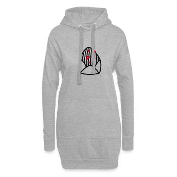 Brief Liebe Liebesbrief süß Liebespaar Paar - Hoodie-Kleid - Grau meliert - Vorne