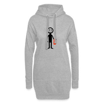 Bier Trinken Strichmännchen - Hoodie-Kleid - Grau meliert - Vorne
