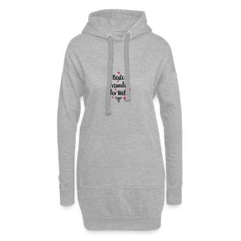 Beste Freundin der Welt - Hoodie-Kleid - Grau meliert - Vorne