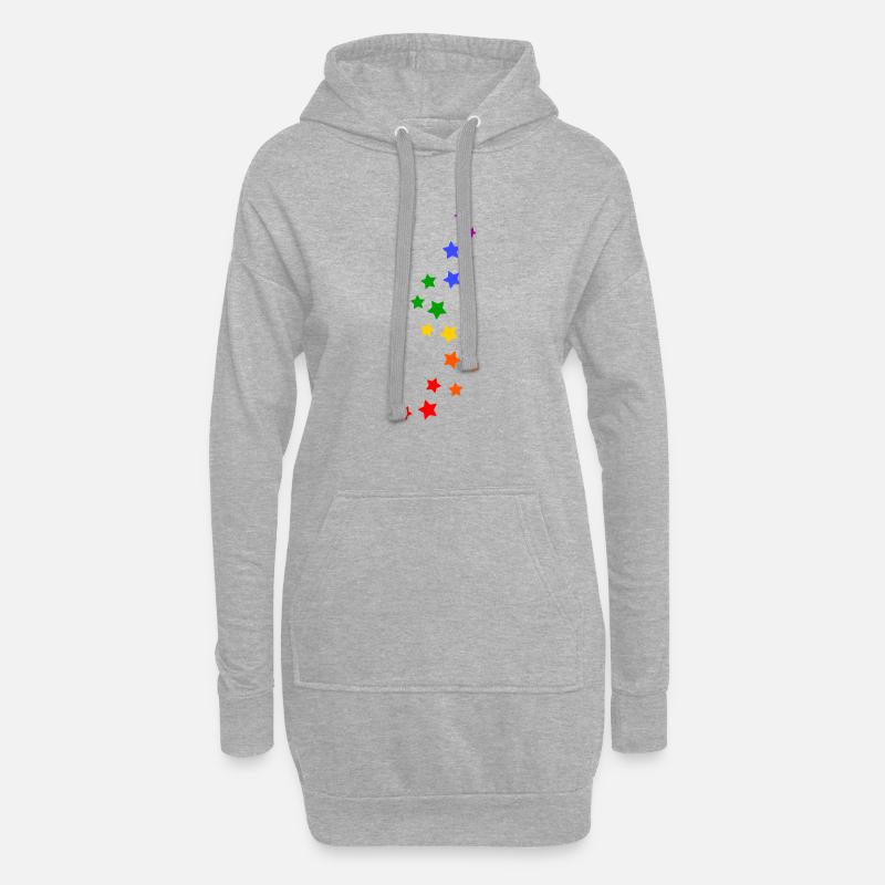 Regenbogen Sterne Pride - Hoodie-Kleid - Grau meliert