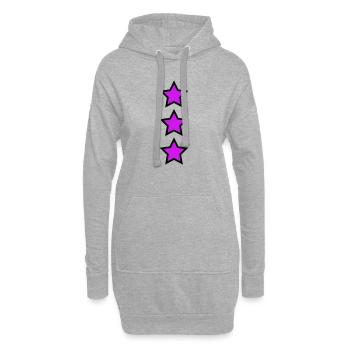 Magenta Sterne - Hoodie-Kleid - Grau meliert - Vorne