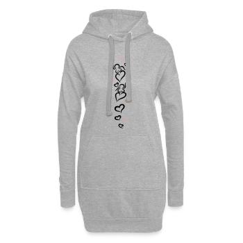 Petites mamans avec beaucoup de coeurs. - Sweat-shirt à capuche long Femme - gris chiné - Devant