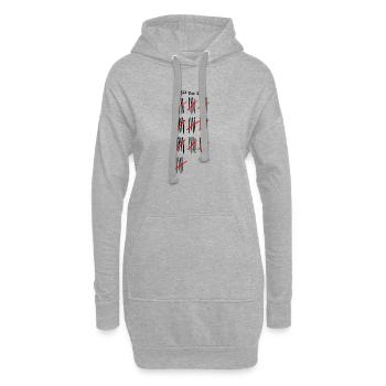 Abstrakte rote und schwarze Strichzeichnungen - Hoodie-Kleid - Grau meliert - Vorne