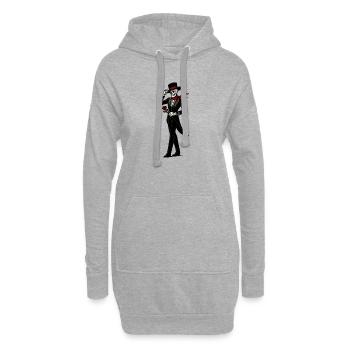 Squelette Gala-Mariachi Rose - Sweat-shirt à capuche long Femme - gris chiné - Devant