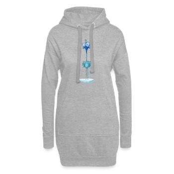 Nageur d’hiver « Crazy Kingfisher goes ice bathing » - Sweat-shirt à capuche long Femme - gris chiné - Devant