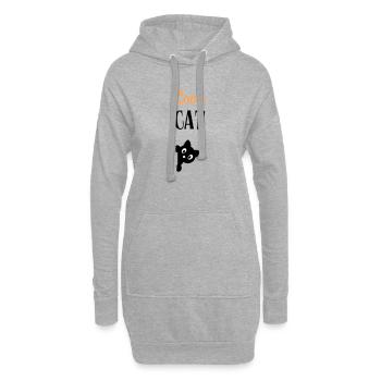Look Cat - Sweat-shirt à capuche long Femme - gris chiné - Devant