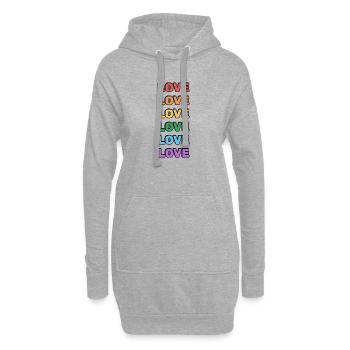 Regenbogen Liebe Wort Muster - Hoodie-Kleid - Grau meliert - Vorne