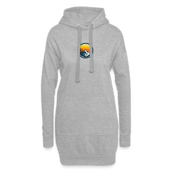 Conception d’aventure au coucher du soleil en montagne - Sweat-shirt à capuche long Femme - gris chiné - Devant