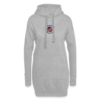 Colorful Planet with Rings Outer Space Motif - Hoodie Dress - heather grey - Front