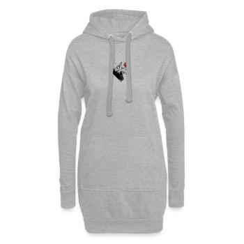 Silhouette des Gipfels der roten Sonne - Hoodie-Kleid - Grau meliert - Vorne