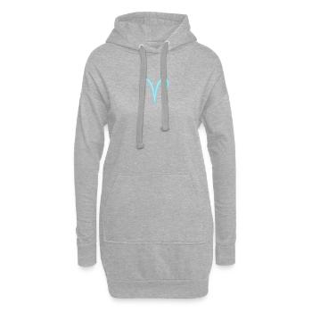Widder-Tierkreiszeichen Pastellblau - Hoodie-Kleid - Grau meliert - Vorne