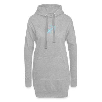 Schütze Tierkreiszeichen Pastel Blau - Hoodie-Kleid - Grau meliert - Vorne