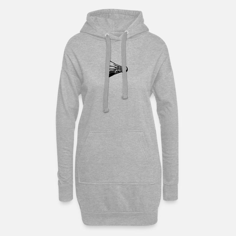badminton - Sweat-shirt à capuche long Femme - gris chiné