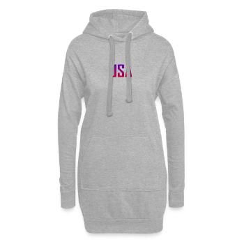 États-Unis - Sweat-shirt à capuche long Femme - gris chiné - Devant