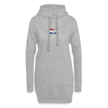 Porträt im Trikolor-Pinsel - Hoodie-Kleid - Grau meliert - Vorne