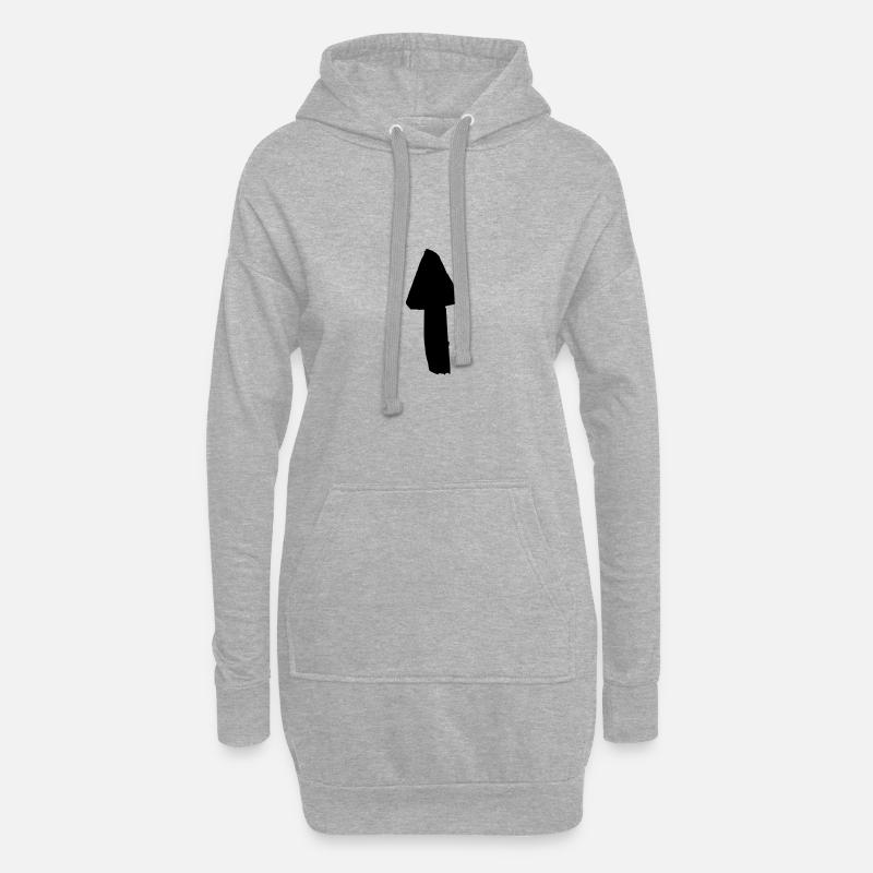 Pfeil - Hoodie-Kleid - Grau meliert
