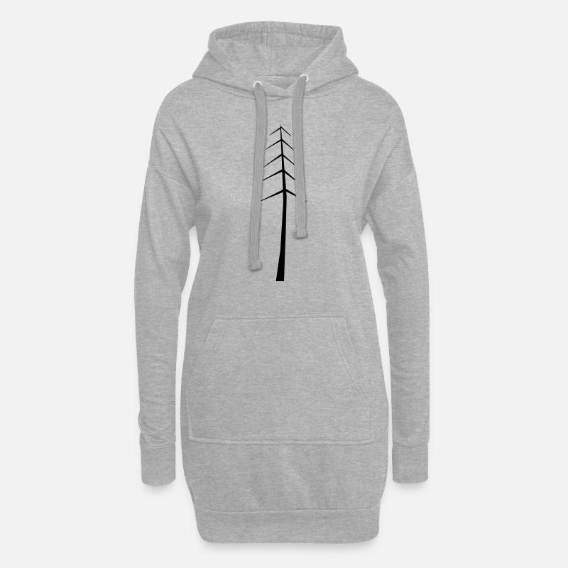 Baum - Hoodie-Kleid - Grau meliert