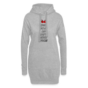 Reste calme N’en a rien à foutre 002 - Sweat-shirt à capuche long Femme - gris chiné - Devant