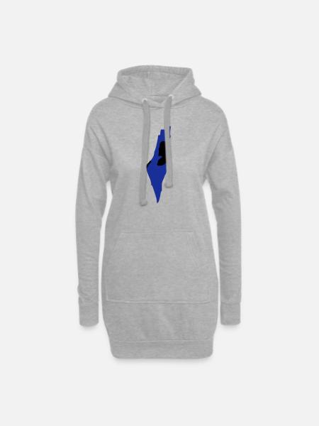 Israel - Palestine - Sweat-shirt à capuche long Femme - gris chiné