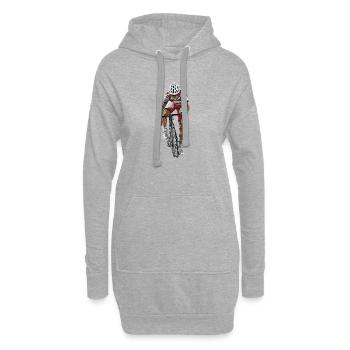 Rennradfahrer Sprint - Hoodie-Kleid - Grau meliert - Vorne