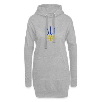 Ukraine Wappen Symbol Gerfalke Trident Dreizack - Hoodie-Kleid - Grau meliert - Vorne