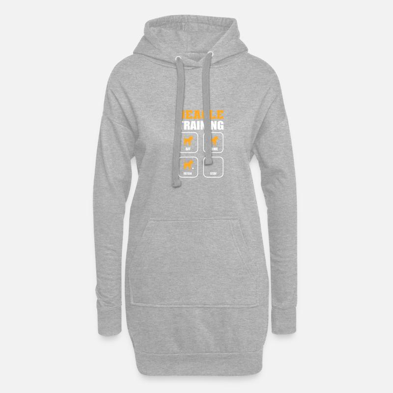 Beagle Training Hundewanderer Gift - Hoodie-Kleid - Grau meliert