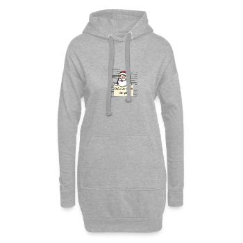 Weihnachtsmann lustiger Spruch humor Gefängnisbild - Hoodie-Kleid - Grau meliert - Vorne