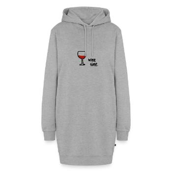 Wein Liebe Wine Time - Hoodie-Kleid - Grau meliert - Vorne