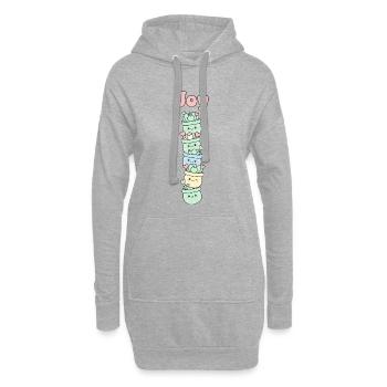 Joie succulente Cactus Mignonne - Sweat-shirt à capuche long Femme - gris chiné - Devant