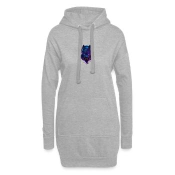 Schwarzer Panter - Hoodie-Kleid - Grau meliert - Vorne