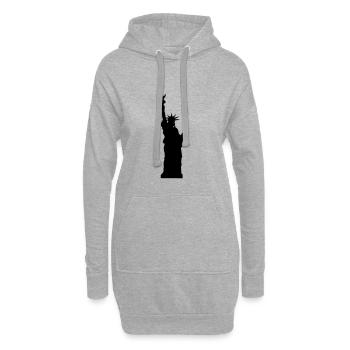statue de la liberté - Sweat-shirt à capuche long Femme - gris chiné - Devant