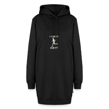 Course de boue course de boue course de boue - Sweat-shirt à capuche long Femme - noir - Devant
