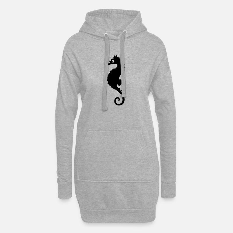 Seepferdchen - Hoodie-Kleid - Grau meliert
