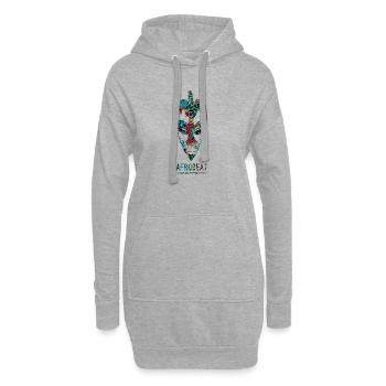 Afrobeat Neon-Tropenmaske - Hoodie-Kleid - Grau meliert - Vorne