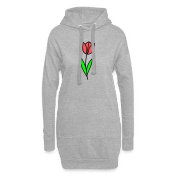Bande dessinée Tulip Fleur - Sweat-shirt à capuche long Femme - gris chiné - Devant