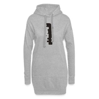 1 - Sweat-shirt à capuche long Femme - gris chiné - Devant