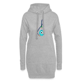 Amulette Nazar Mauvais Yeux - Sweat-shirt à capuche long Femme - gris chiné - Devant