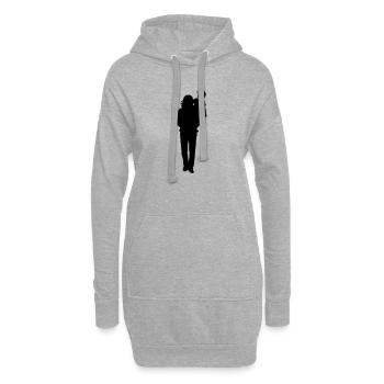 Vater Kind Silhouette Spazieren Familie Papa Liebe - Hoodie-Kleid - Grau meliert - Vorne