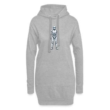 Futuristischer Mech-Anzug - Hoodie-Kleid - Grau meliert - Vorne