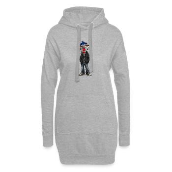 Head punk: Blue Mohican in jeans - Hoodie Dress - heather grey - Front