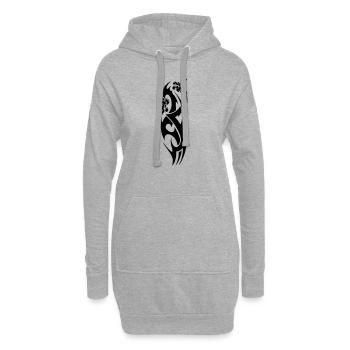 tribal dragon - Hoodie-Kleid - Grau meliert - Vorne