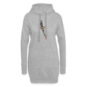 Dague de tatouage classique - Sweat-shirt à capuche long Femme - gris chiné - Devant