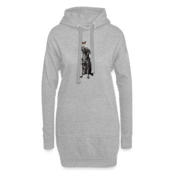 Labrador Illustration mit Schmetterling Hund Labbi - Hoodie-Kleid - Grau meliert - Vorne