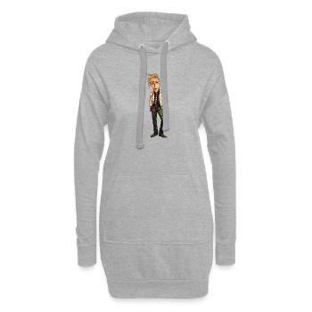 Portrait du costume punk - Sweat-shirt à capuche long Femme - gris chiné - Devant