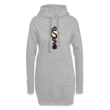 Serpent and Mirror Gothic Rose - Hoodie Dress - heather grey - Front